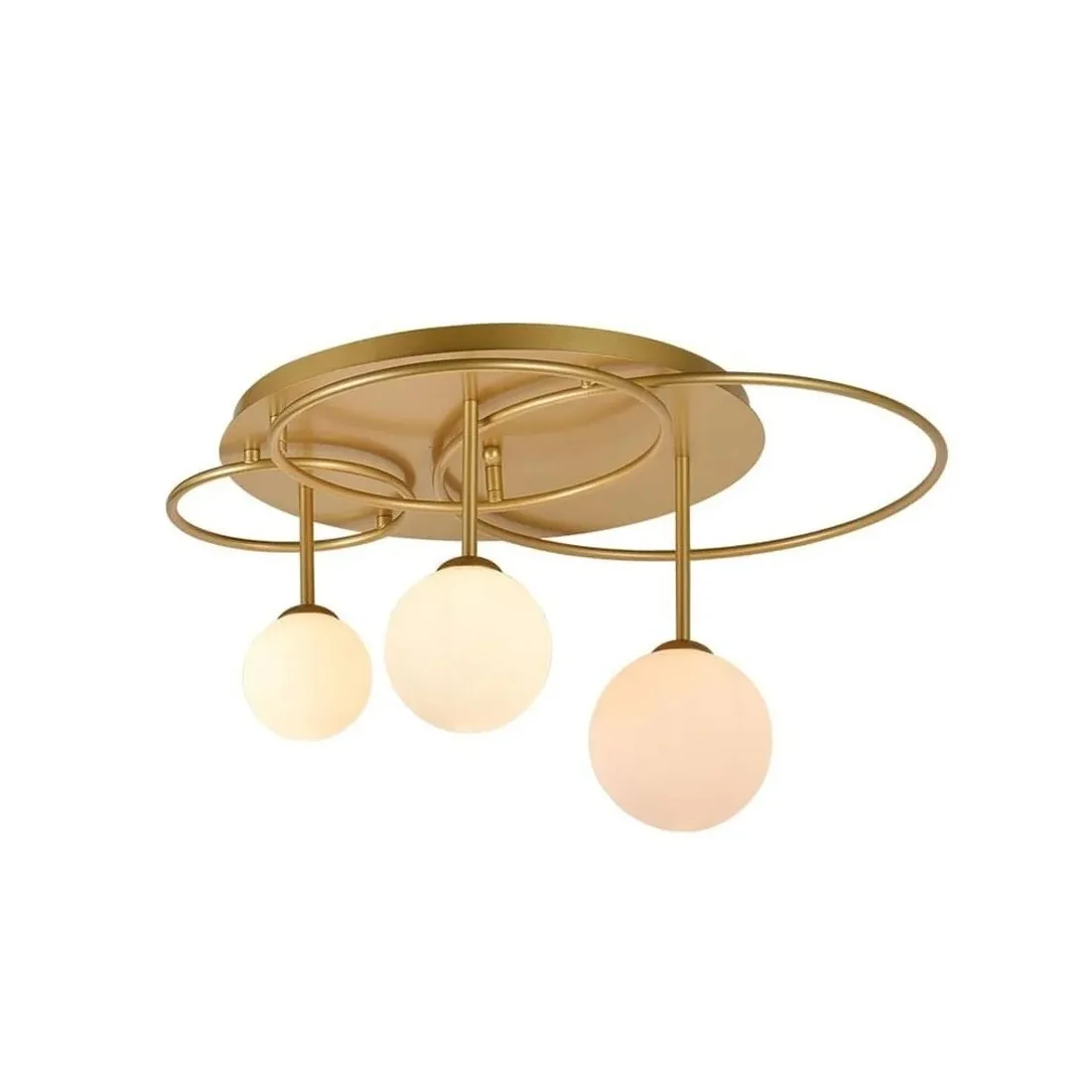 Plafon Lindo Globo Dourado - Outlet Novaluz Iluminação