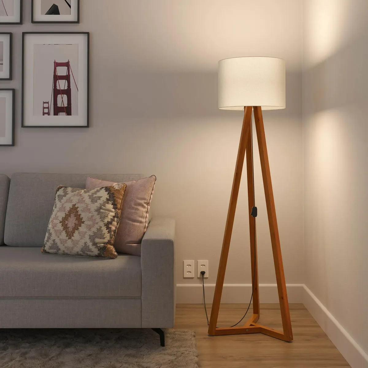 Luminária de chão de design Novaluz Iluminação aplicada em ambiente